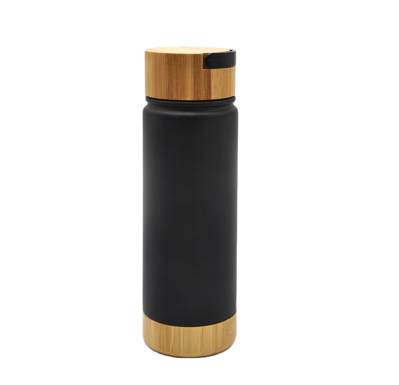  thermo bottle with bamboo base and lid. 