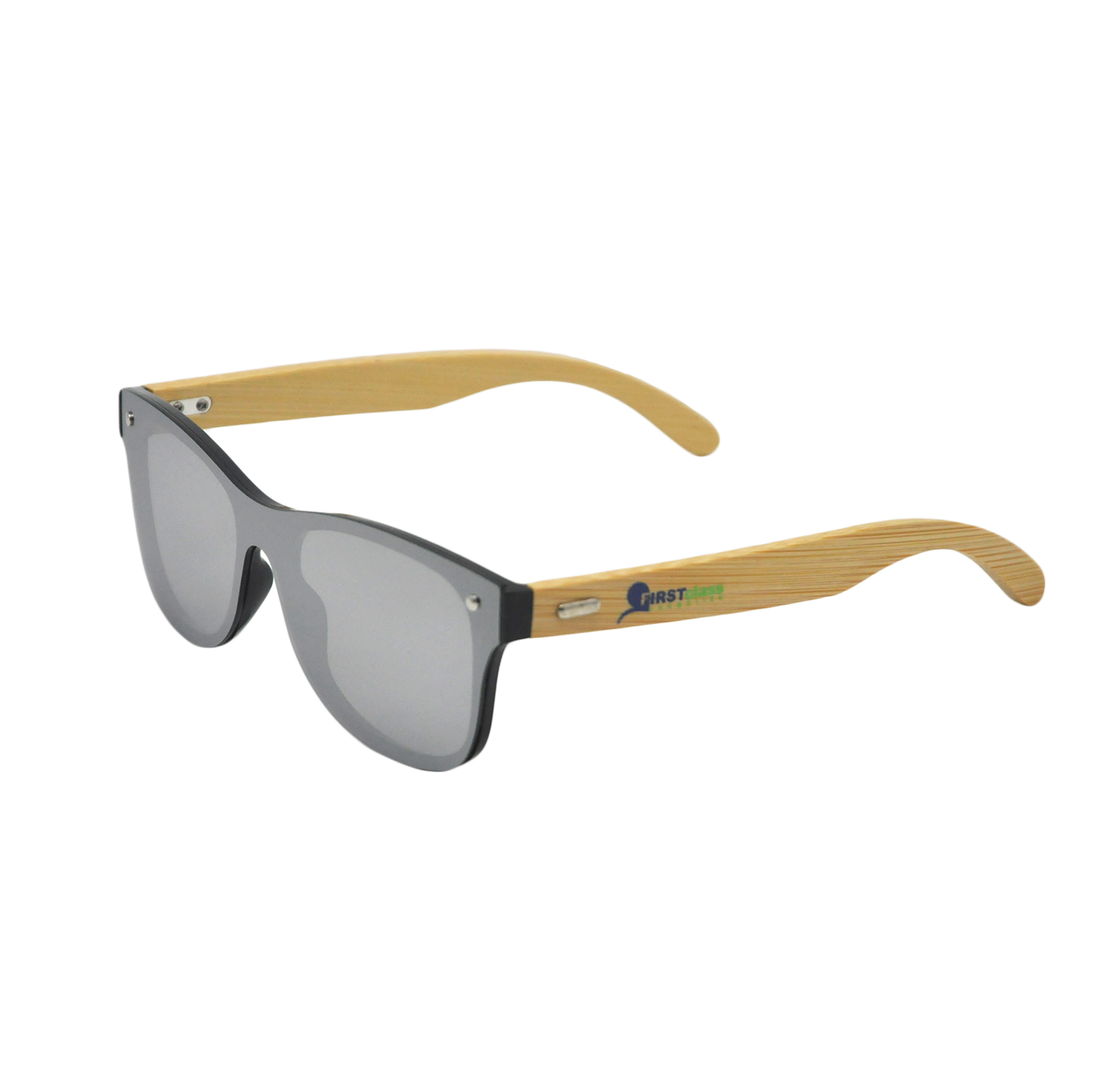 all over mirrored lens bamboo sunglass