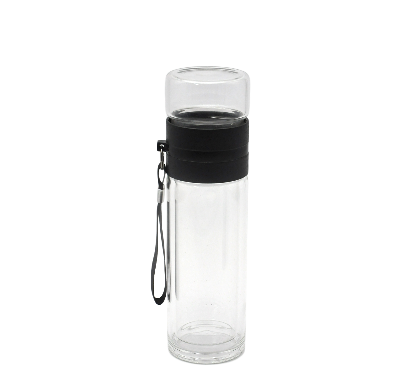 glass bottle with cup 