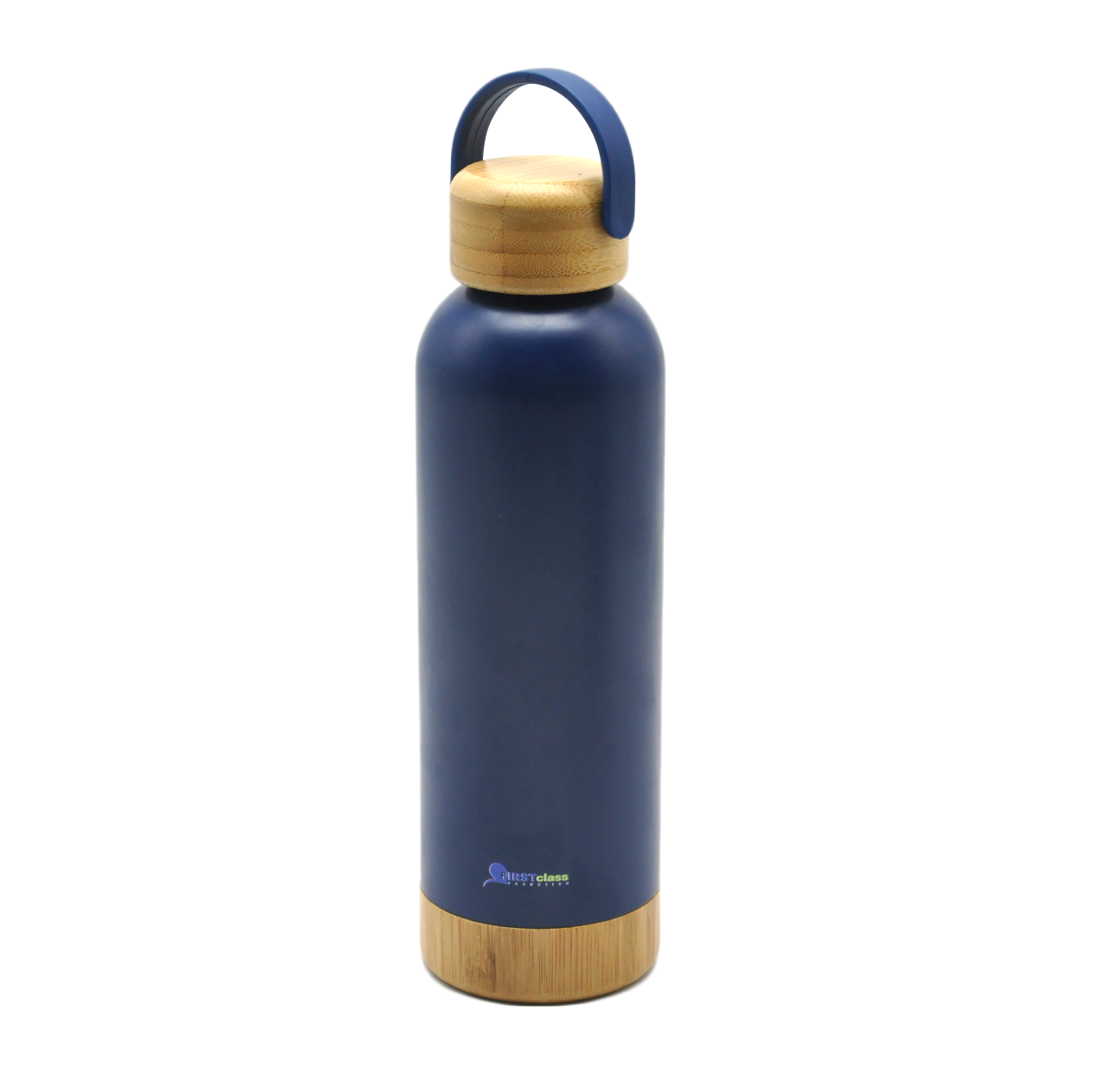 thermo bottle with bamboo lid and bottom 