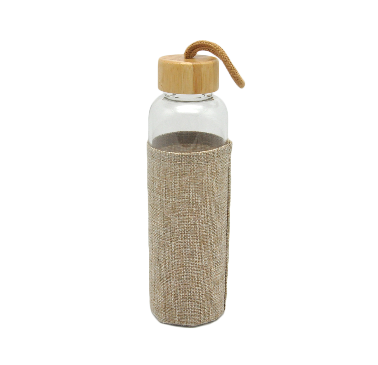 glass bottle with cork sleeve 